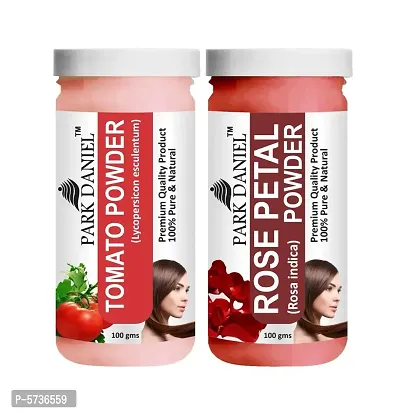 Tomato Powder And Rose Petal Powder -Pack   of 2 Jars (100 grams Each)
