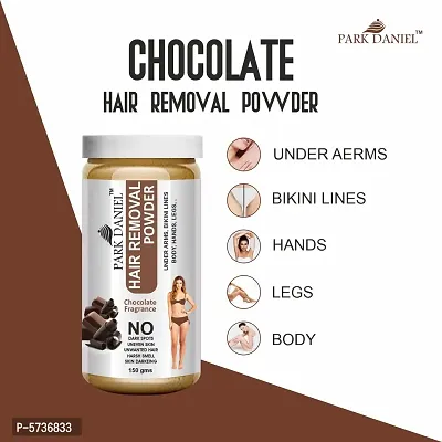 Natural Chocolate Fragrance Hair Removal Powder- For Easy Hair Removal Of Underarms, Hand, Legs And Bikini Line(Three in one Use) Combo PackOf 3 JarsOf 150gm (450gm)-thumb3
