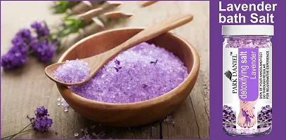 Premium Lavender Bath Salt- For Soothing And Relaxation -Pedicure And Manicure Salt Combo Pack Of 2 Jars of 200 gms(400 gms)-thumb1