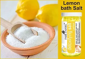 Premium Lemon Bath Salt- For Antioxidant And Skin Lightening -Pedicure And Manicure Salt Combo Pack Of 3 Jars of 200 gms(600 gms)-thumb1
