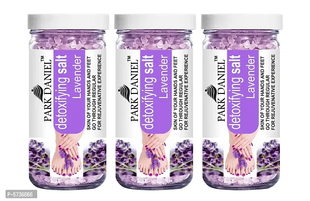 Premium Lavender Bath Salt- For Soothing And Relaxation -Pedicure And Manicure Salt Combo Pack Of 3 Jars of 200 gms(600 gms)-thumb0