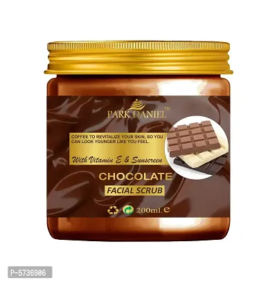 Premium Chocolate Facial Scrub- With Vitamin E And Sunscreen Effect-Deep Cleansing, Exfoliation, Pigmentation Removal, Softening And Smoothening, Replenishing And Rejuvenation(200 ml), Black