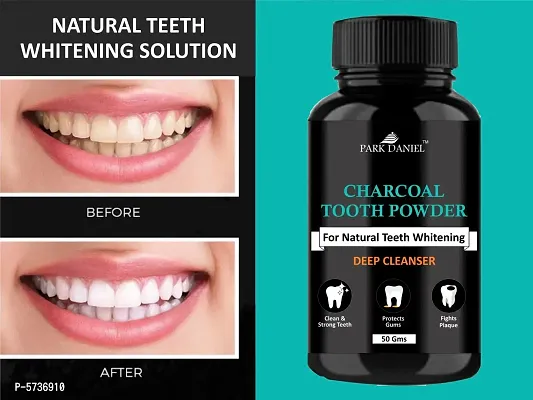 Charcoal Teeth Whitening Powder -Naturally Whiten Teeth, Removes Stains And Removes Bad Breath Combo Pack Of 2 Jars of 50 gms(100 gms)-thumb2