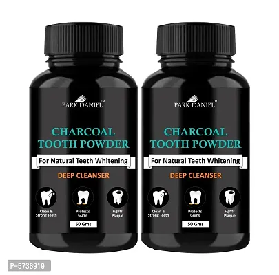 Charcoal Teeth Whitening Powder -Naturally Whiten Teeth, Removes Stains And Removes Bad Breath Combo Pack Of 2 Jars of 50 gms(100 gms)