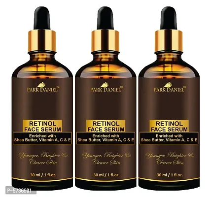 Premium Retinol Face Serum Enriched With Shea Butter, Vitamin A, C And E -For Younger, Brighter and Clearer Skin -Ideal For All Skin Type Combo Pack of 3 Bottle of 30 ML(90 ML)