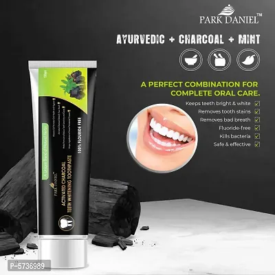 Activated Charcoal Teeth Whitening Toothpaste Combo Pack of 2 Tubes of 100gm(200 gms)-thumb3