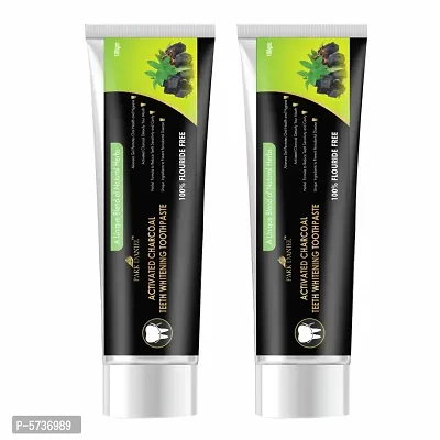 Activated Charcoal Teeth Whitening Toothpaste Combo Pack of 2 Tubes of 100gm(200 gms)-thumb0