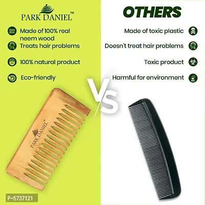 Natural And Ecofriendly Handmade Medium Detangler Neem Wooden Comb(5.5 inches)- For Stimulate Hair growth and Antidandruff Unisex pack of 1 Pc-thumb4