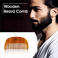 Natural And Ecofriendly Handcrafted Wooden Beard Comb(4 inches) And Neem Wooden Dressing Handle Comb(7.5 inches) Pack of 2 pcs-thumb2