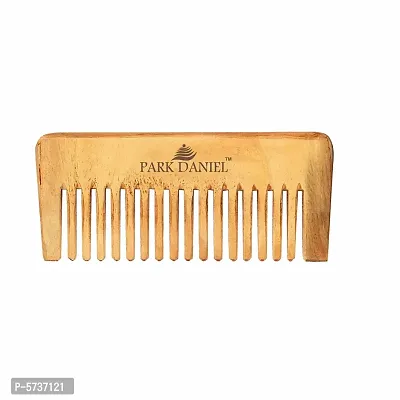 Natural And Ecofriendly Handmade Medium Detangler Neem Wooden Comb(5.5 inches)- For Stimulate Hair growth and Antidandruff Unisex pack of 1 Pc-thumb0