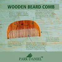 Natural And Ecofriendly Handcrafted Wooden Beard Comb(4 inches) And Neem Wooden Dressing Handle Comb(7.5 inches) Pack of 2 pcs-thumb1