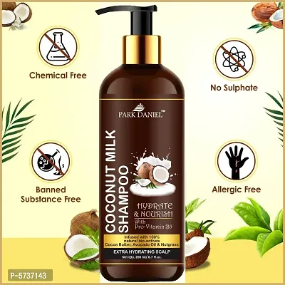 100% Natural Coconut Shampoo-For Hair Nourishment and Hair Growth Combo Pack 3 Bottle of 200 ml(600 ml)