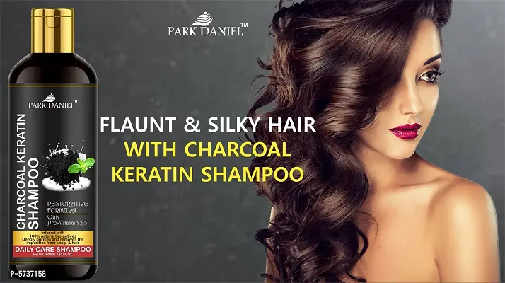 100% Natural Charcoal Keratin Shampoo - An Daily Care Shampoo Combo Pack 3 Bottle of 100 ml(300 ml)-thumb2