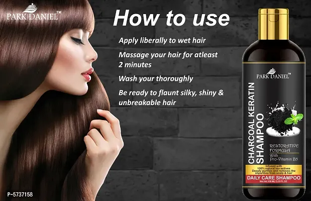 100% Natural Charcoal Keratin Shampoo - An Daily Care Shampoo Combo Pack 3 Bottle of 100 ml(300 ml)