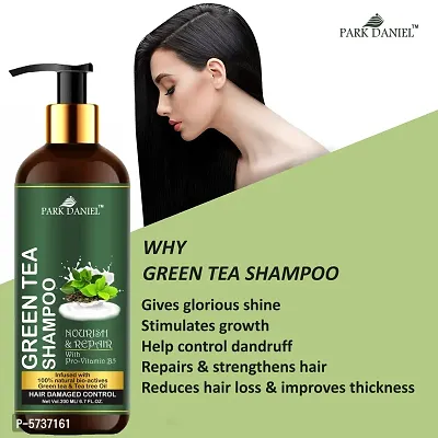 100% Natural Green Tea Shampoo -For Damage Hair Control Combo Pack 3 Bottle of 200 ml(600 ml)-thumb4