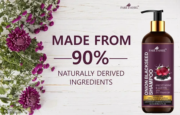 100% Natural Onion Blackseed Shampoo - For Great Shine and Luster Hair Combo Pack 2 Bottle of 200 ml(400 ml)-thumb3