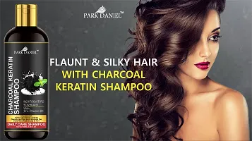 Premium Pure and Natural Charcoal Keratin Shampoo And Green Tea Shampoo Combo Pack Of 2 bottle of 100 ml(200 ml)-thumb2