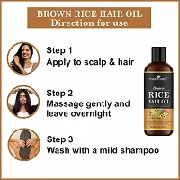 Premium Brown Rice Hair Oil Enriched With Vitamin E - For Strength and Hair Growth Combo Pack 3 Bottle of 100 ml(300 ml)-thumb2