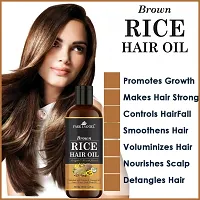 Premium Brown Rice Hair Oil Enriched With Vitamin E - For Strength and Hair Growth Combo Pack 3 Bottle of 100 ml(300 ml)-thumb1