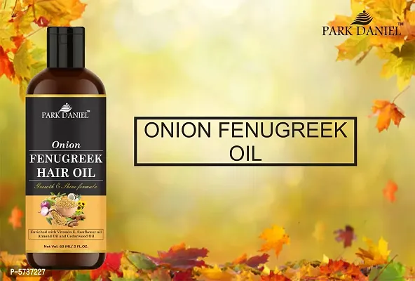 Premium Onion Fenugreek Hair Oil Enriched With Vitamin E-For Hair Growth and Shine Combo Pack 2 Bottle of 60 ml (120 ml)-thumb5