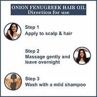 Premium Onion Fenugreek Hair Oil Enriched With Vitamin E - For Hair Growth And Shine Combo Pack 3 Bottle of 100 ml(300 ml)-thumb3