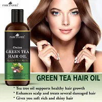 Premium Onion Green Tea Hair Oil Enriched With Vitamin E - For Hair Fall Control Combo Pack 2 Bottle of 200 ml(400 ml)-thumb2