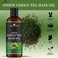 Premium Onion Green Tea Hair Oil Enriched With Vitamin E - For Hair Fall Control Combo Pack 2 Bottle of 200 ml(400 ml)-thumb3