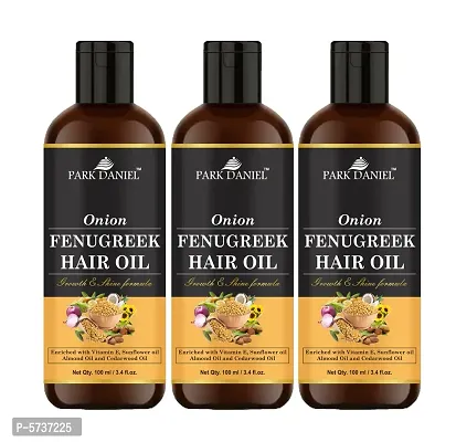Premium Onion Fenugreek Hair Oil Enriched With Vitamin E - For Hair Growth And Shine Combo Pack 3 Bottle of 100 ml(300 ml)-thumb0