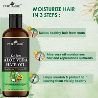 Premium Onion Aloe Vera Hair Oil Enriched With Vitamin E-For Conditioning and Smooth Hair Combo Pack 2 Bottle of 60 ml(120 ml)-thumb1