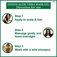 Premium Onion Aloe Vera Hair Oil Enriched With Vitamin E-For Conditioning and Smooth Hair Combo Pack 3 Bottle of 200 ml(600 ml)-thumb4