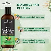 Premium Onion Aloe Vera Hair Oil Enriched With Vitamin E-For Conditioning and Smooth Hair Combo Pack 2 Bottle of 200 ml(400 ml)-thumb1