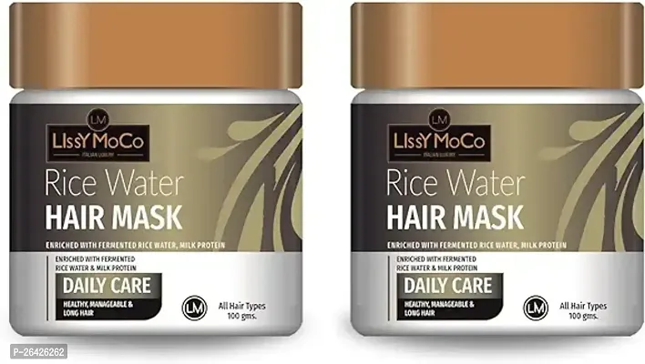 Rice Water Hair Mask With Rice Water And Milk Protein | Intrinsically Nourishes Scalp | Shiny Glossy Hair| Healthy Manageable Hair | Men And Women 500 Gm | All Hair Types
