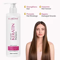 ELIBLISS Keratin Hair Strengthening Shampoo with Argan  Honey for Dry Frizzy Hair  (pack of 2)-thumb1