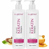 ELIBLISS Keratin Hair Strengthening Shampoo with Argan  Honey for Dry Frizzy Hair  (pack of 2)-thumb2