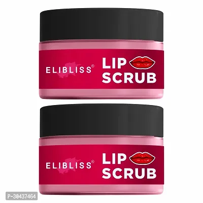 Elibliss Strawberry Lip Exfoliating Scrub for Dark, Dry  Chapped Lips (Pack of 2)