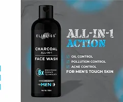 ELIBLISS Activated Charcoal Face Wash for Men - Removes Pollutants  Dirt - No Parabens (pack of 3)-thumb1