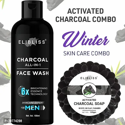 Activated Charcoal Anti-Pollution Men Face Wash + Charcoal Soap for Deep Clean-thumb0