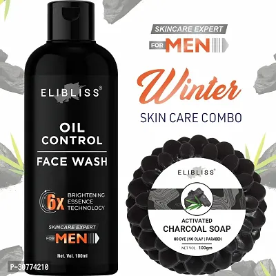 Men Oil Control Face Wash with Activated Charcoal Soap for All Skin Type-thumb0