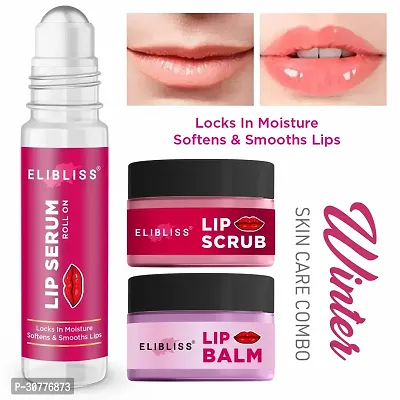 Advanced Strawberry Lip Serum+Lip Balm+Lip Scrub for Brightening  Glossy Lips-thumb0