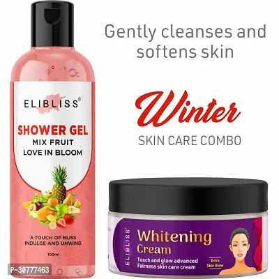 Mix Fruit Shower Gel with Whitening Cream for Deep Skin Clean  Skin Whitening-thumb0