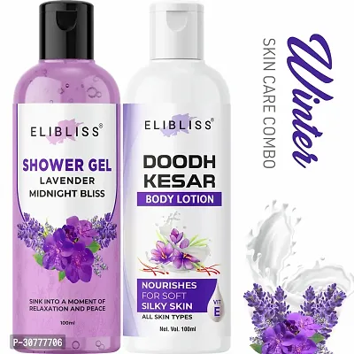 Doodh Kesar Body Lotion with Lavender Shower Gel for Natural Fairness-thumb0