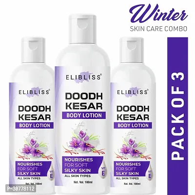 Doodh Kesar Advanced Nourishing Body Lotion, For Normal to Dry skin (Pack of 3)