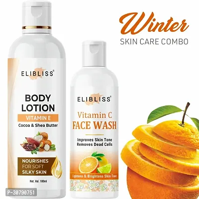 Elibliss Cocoa  Shea Butter Body Lotion with Vitamin C Gel Based Face Wash Combo-thumb0