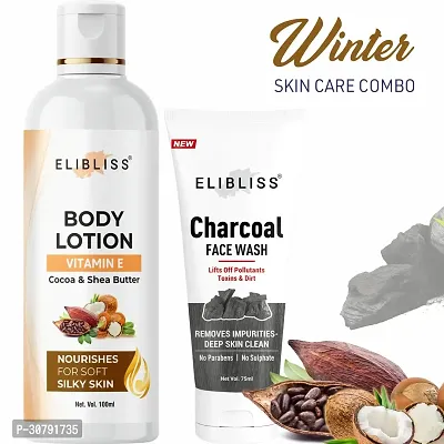 Elibliss Cocoa Advanced Nourishing Body Lotion +  Ubtan Clean  Brighten Face Wash