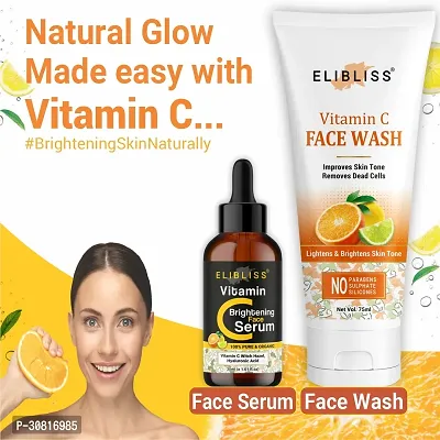 Elibliss Get Glowing Skin with Vitamin C Gel Face Wash and Serum Combo-thumb0