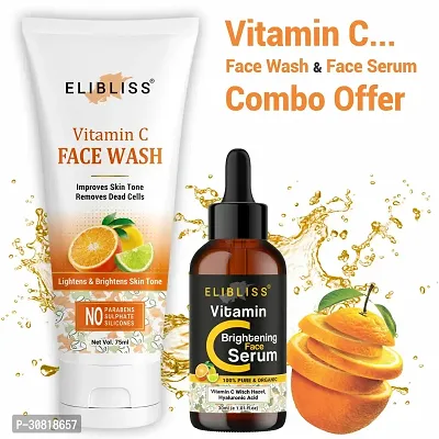 Elibliss Vitamin C Gel Face Wash and Serum Combo for Power Duo, Radiant Skin-thumb0