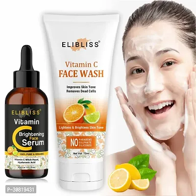 Elibliss  Vitamin C Gel Face Wash and Serum Combo for Flawless Skin-thumb0