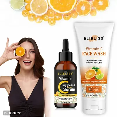 Elibliss Vitamin C Gel Face Wash + Serum for Glowing  and Brightening Skin