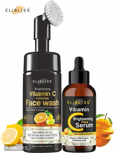 ELIBLISS Natural Vitamin C Foaming Face Wash + Vitamin C Serum for  Anti-acne  Pimples