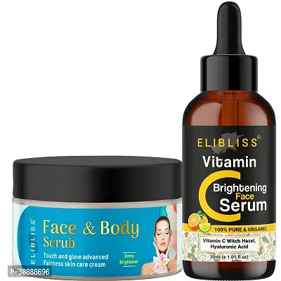 Elibliss Unlock Your Skin's Natural Radiance with Our Face and Body Scrub and Vitamin C Serum